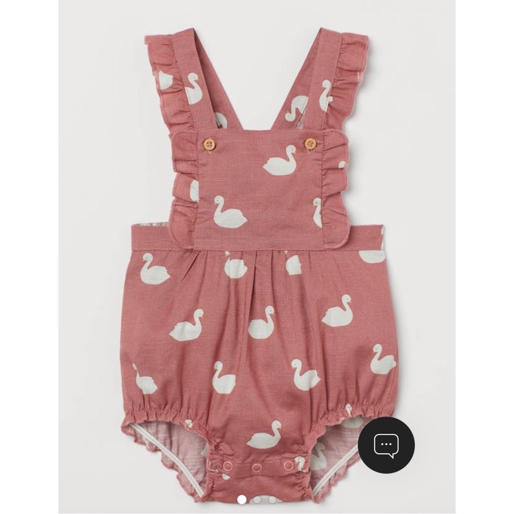 H&M Ruffle Swan Overall Shorts